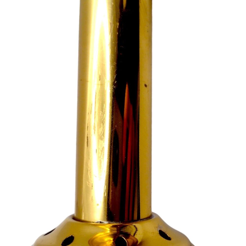 Vintage Gold Brass Candle Stick Holder Oil Lamp Base 6.5" Made In England - Picture 8 of 16